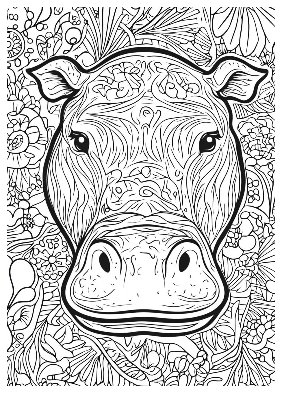 Hippo Coloring Pages-14
