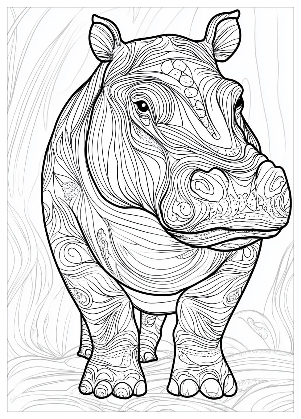 Hippo Coloring Pages-16