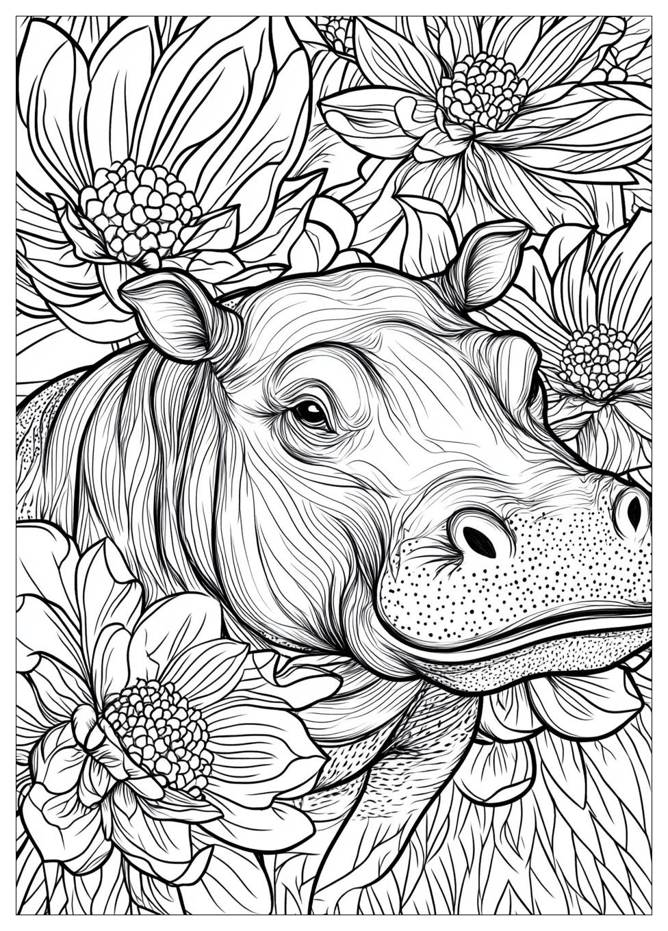 Hippo Coloring Pages-17