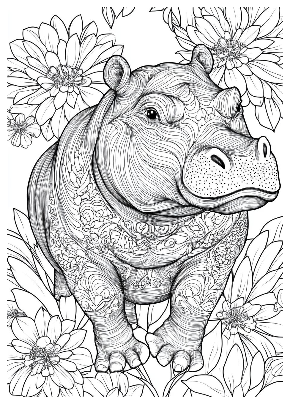 Hippo Coloring Pages-18
