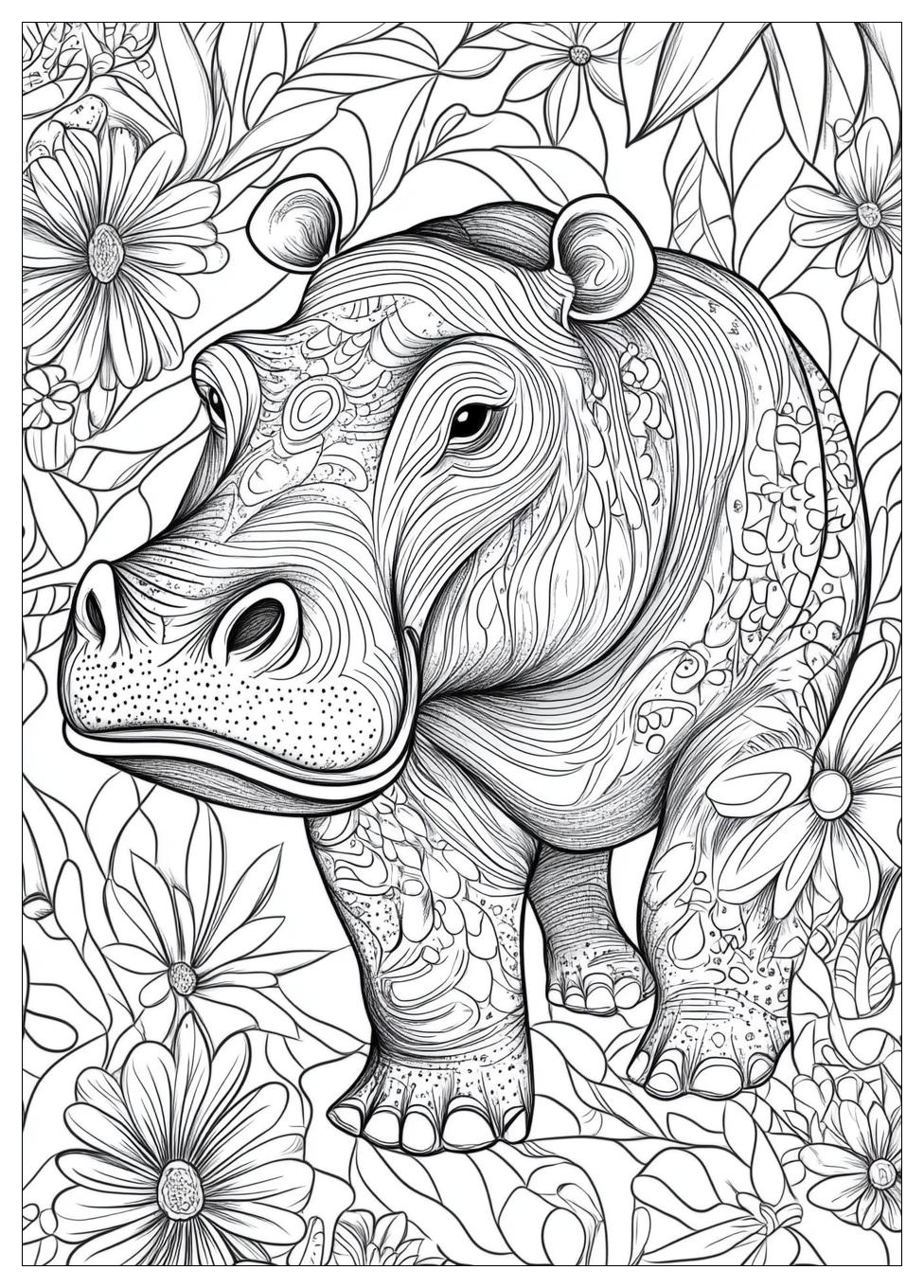 Hippo Coloring Pages-19