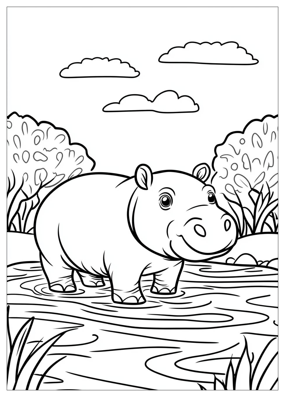 Hippo Coloring Pages-6