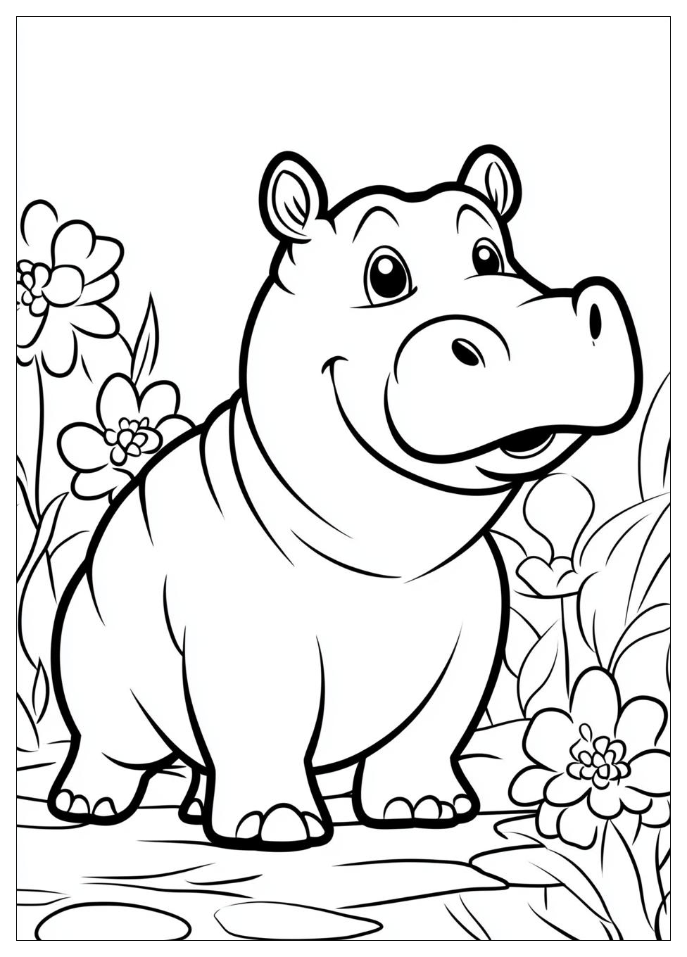 Hippo Coloring Pages-7