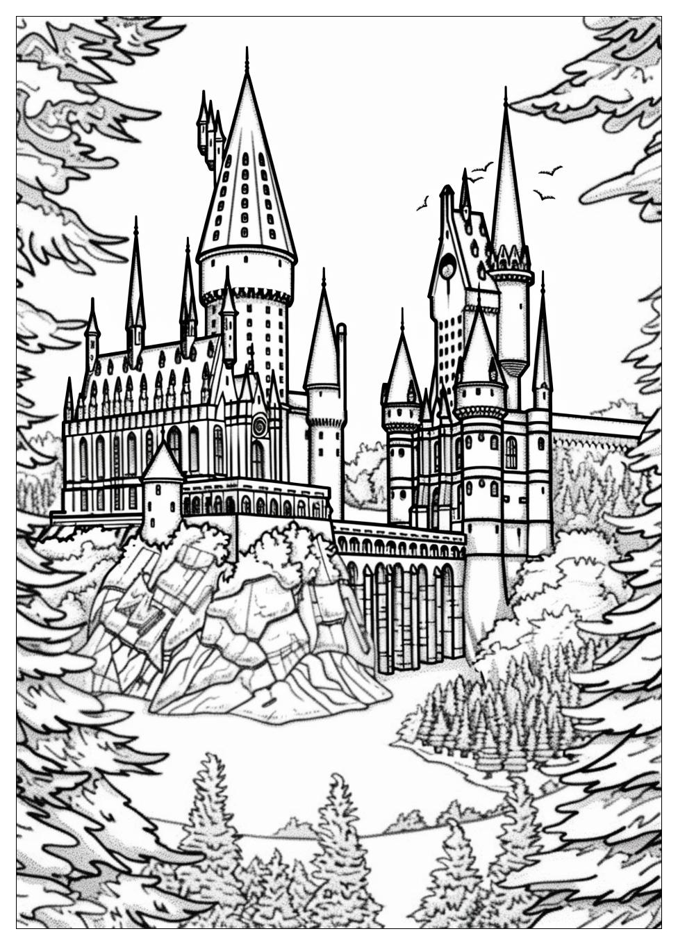 Hogwarts Coloring Pages-1