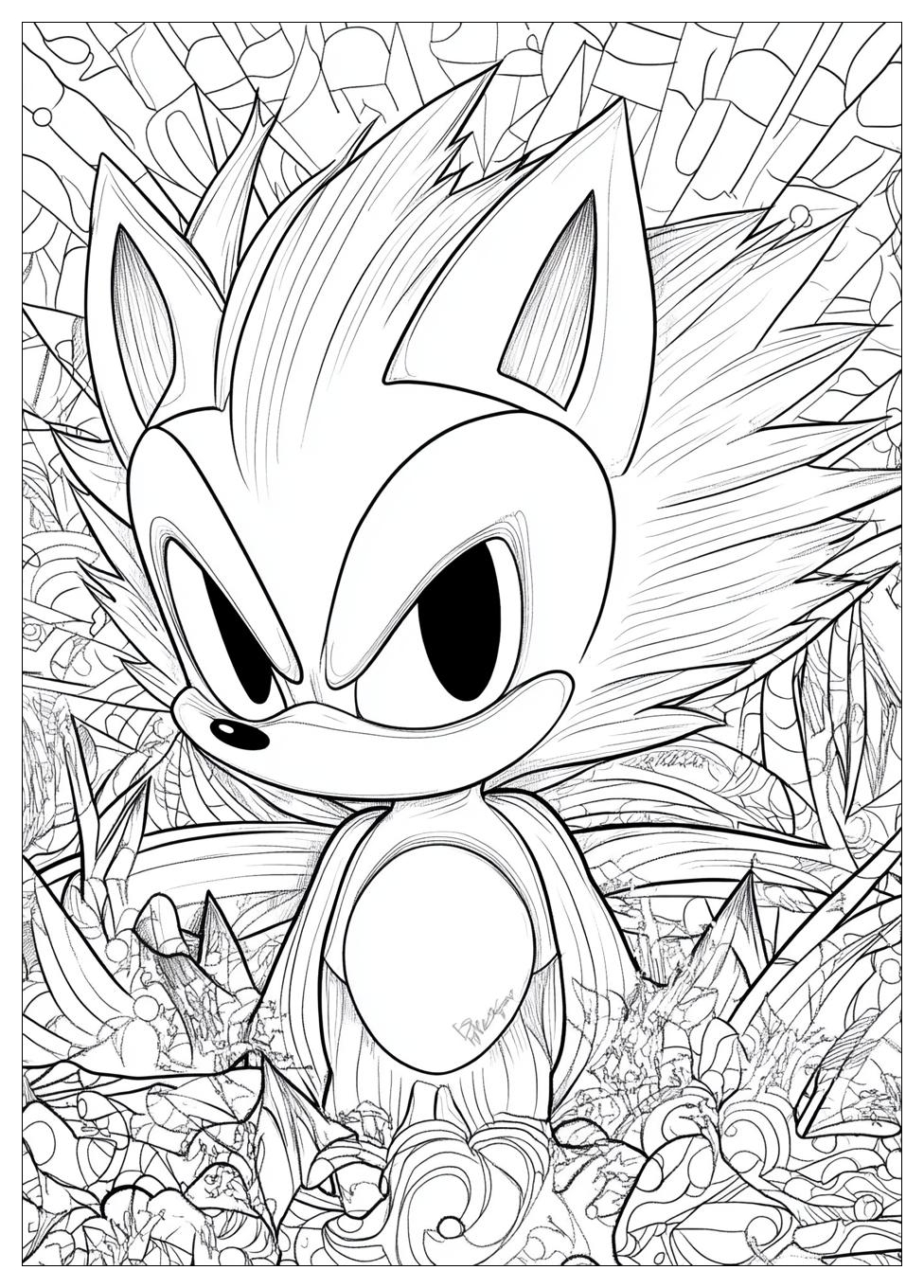Hyper Sonic Coloring Pages-5