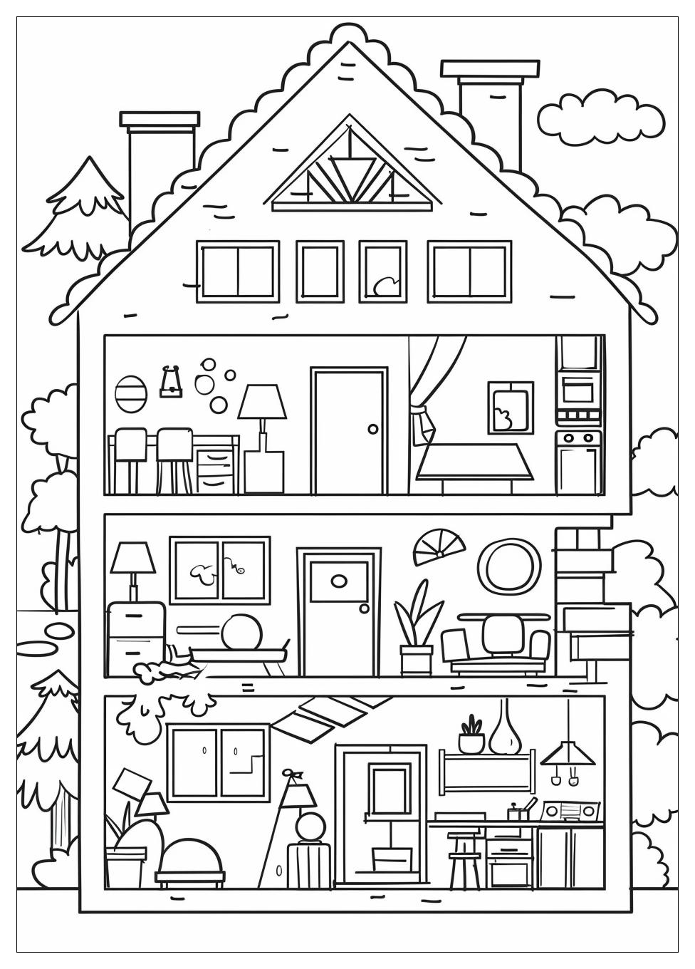Inside House Coloring Pages-7