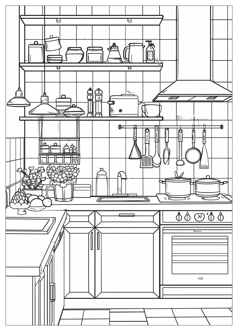 Kitchen Coloring Pages-1