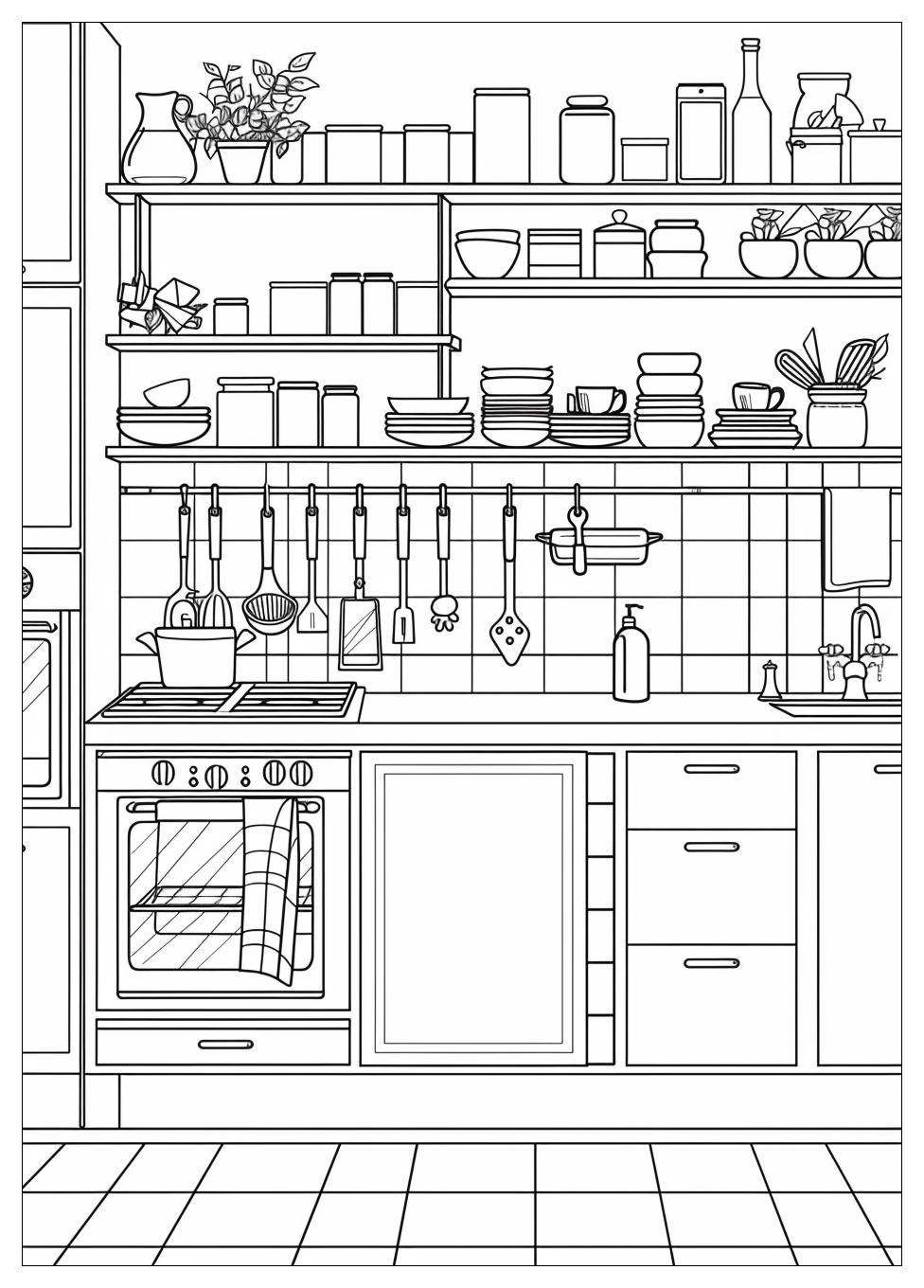 Kitchen Coloring Pages-17