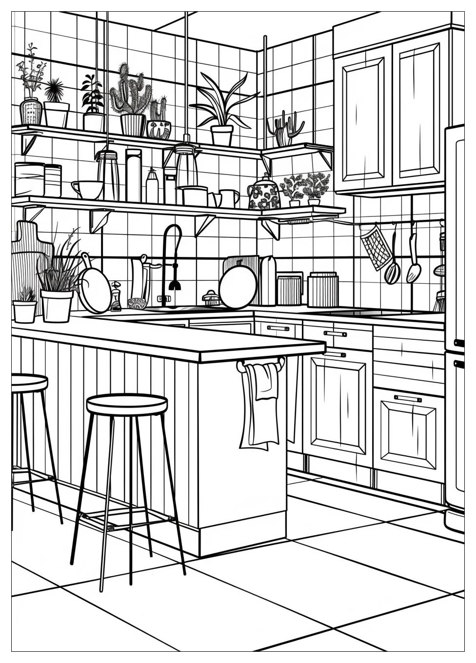 Kitchen Coloring Pages-19
