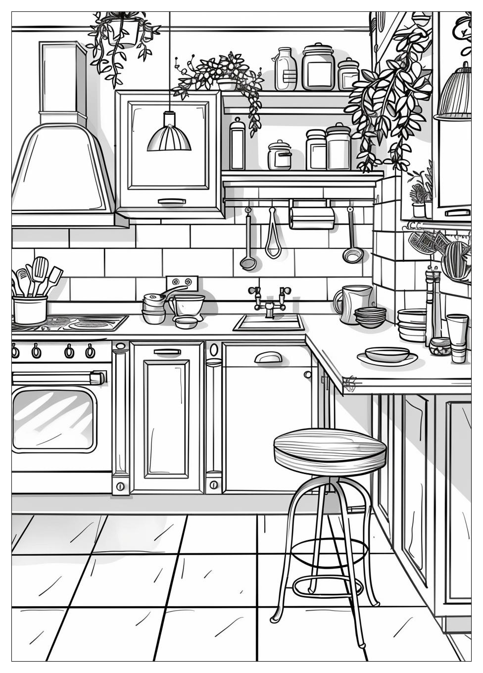 Kitchen Coloring Pages-20