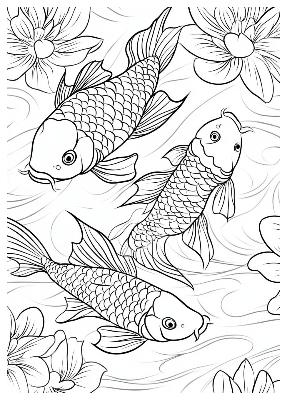 Koi Fish Coloring Pages-11