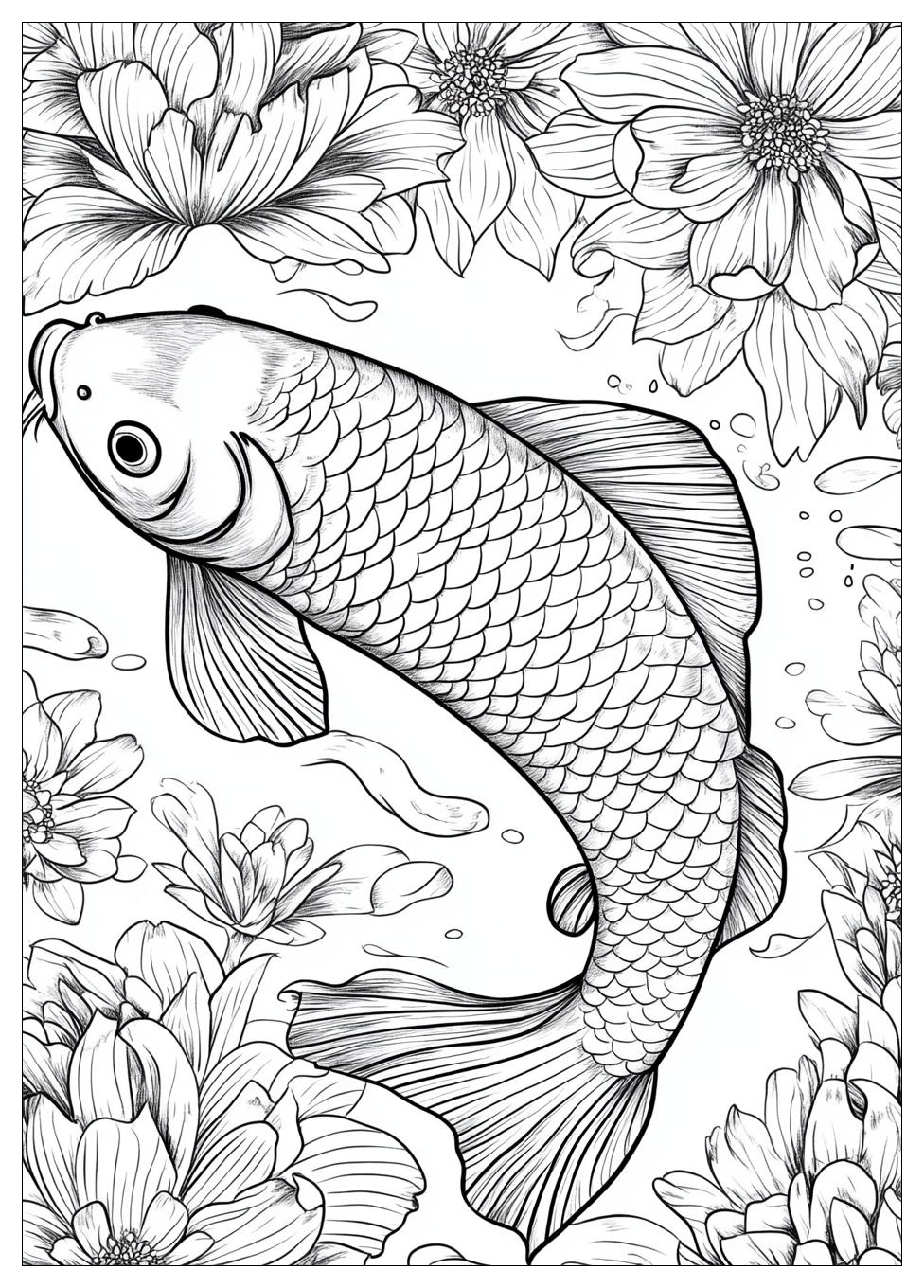 Koi Fish Coloring Pages-14