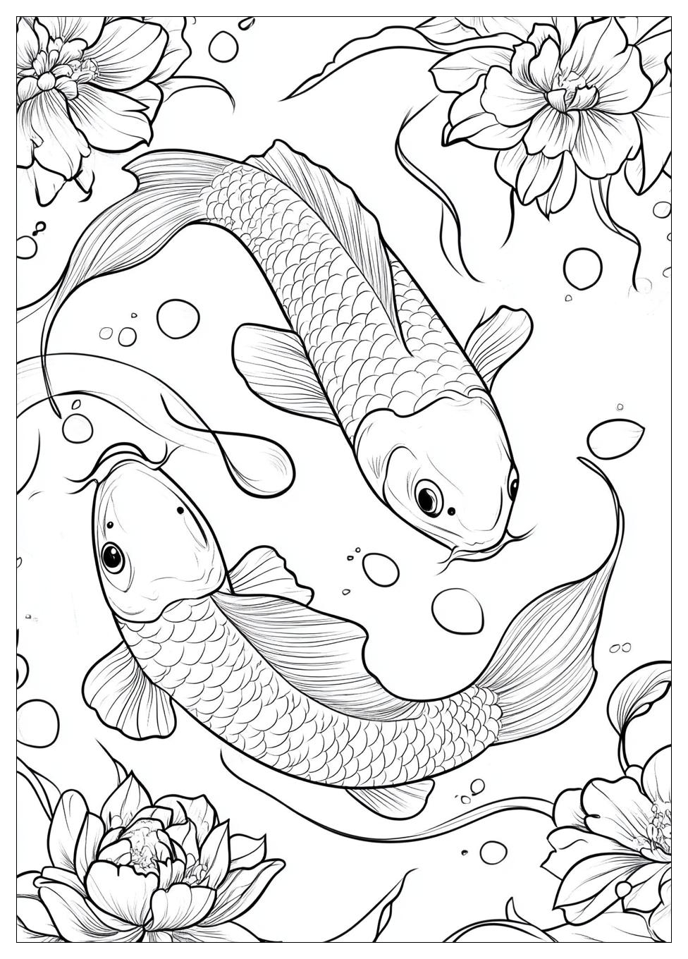 Koi Fish Coloring Pages-16