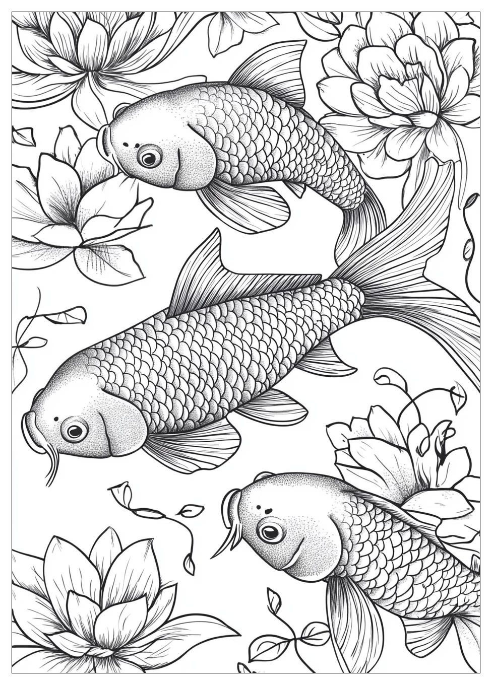Koi Fish Coloring Pages-17
