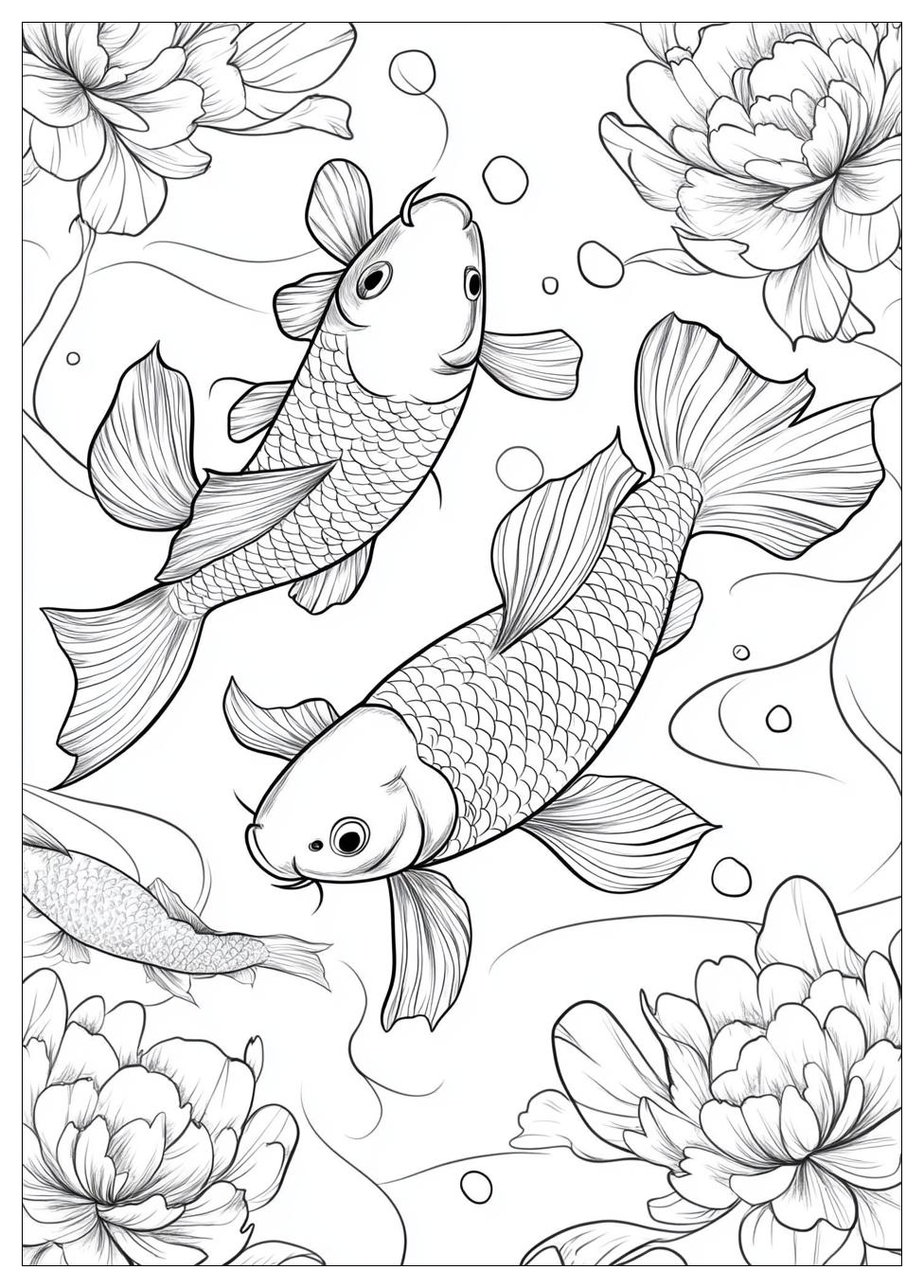 Koi Fish Coloring Pages-18