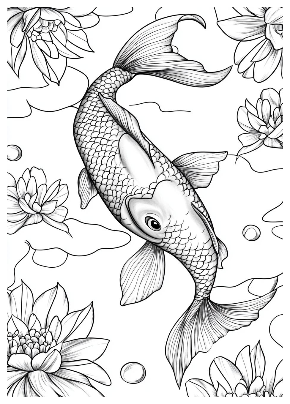 Koi Fish Coloring Pages-19