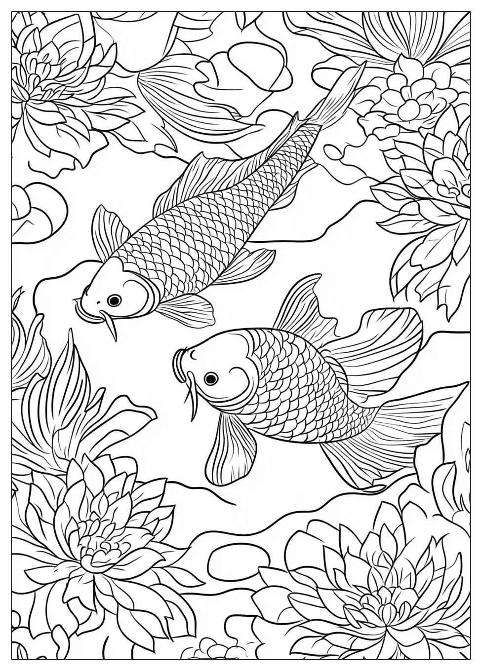 Koi Fish Coloring Pages-2