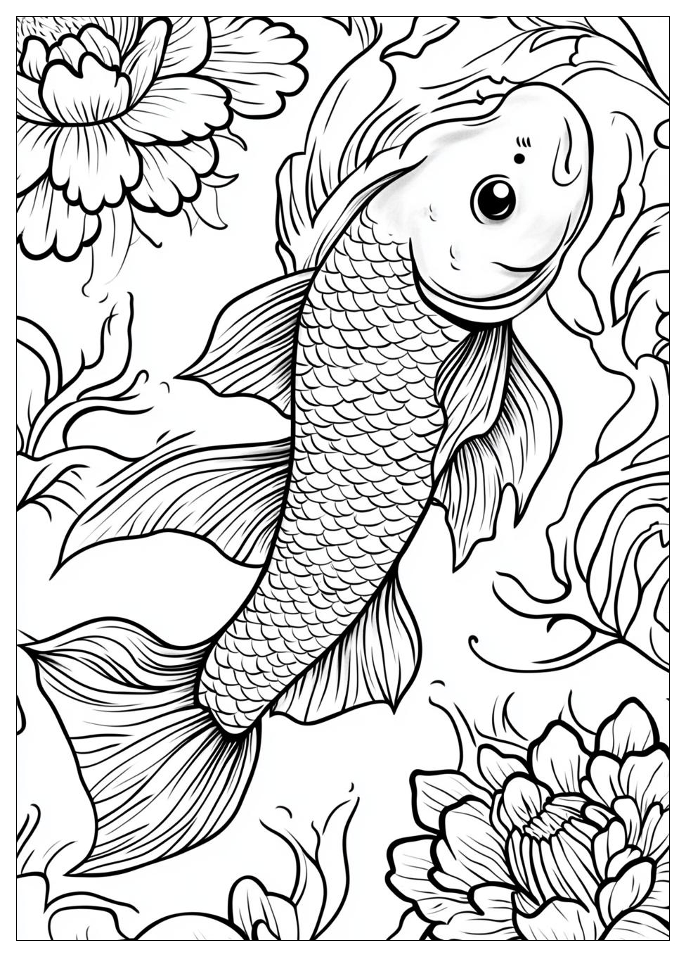 Koi Fish Coloring Pages-3