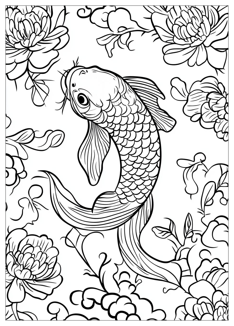 Koi Fish Coloring Pages-8