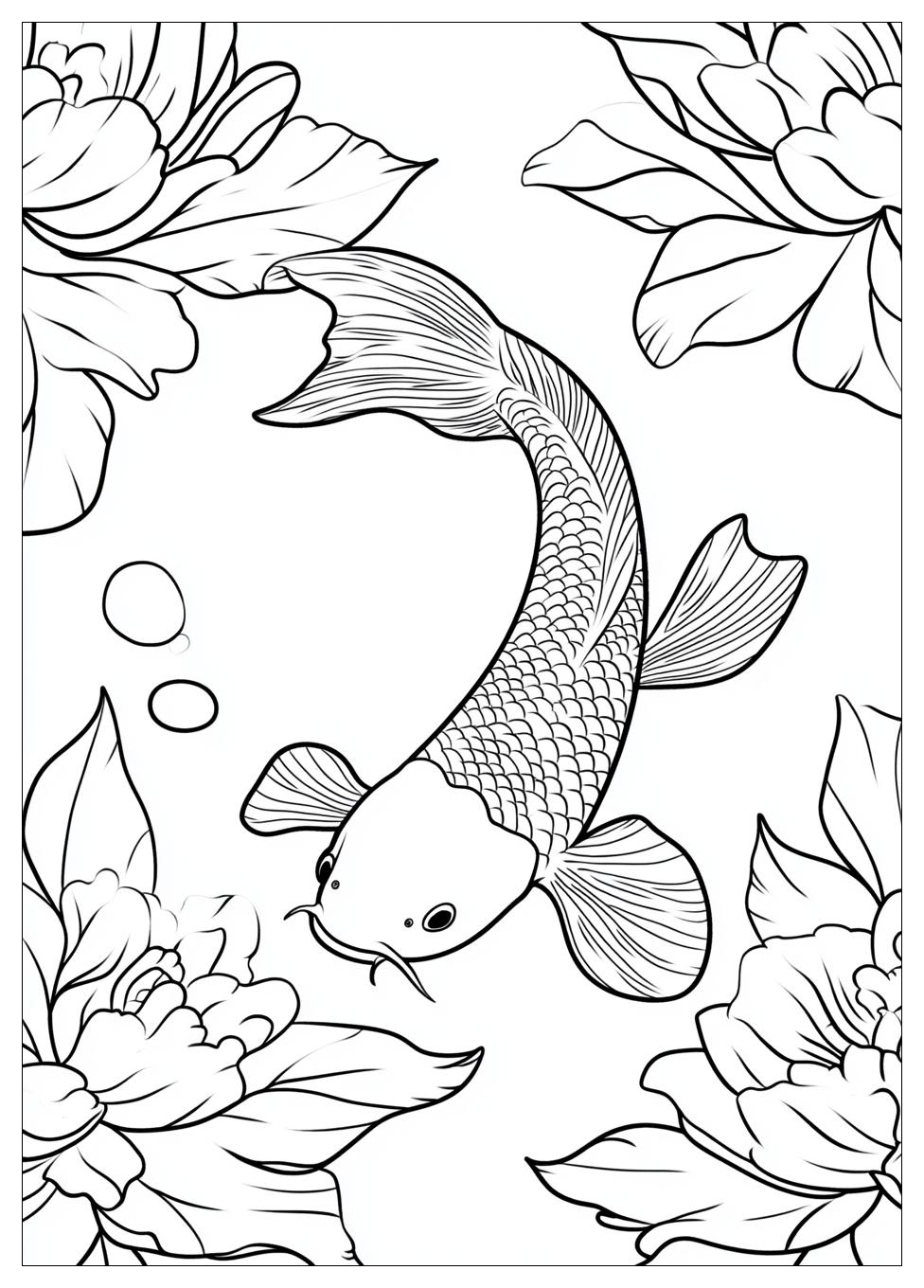Koi Fish Coloring Pages-9