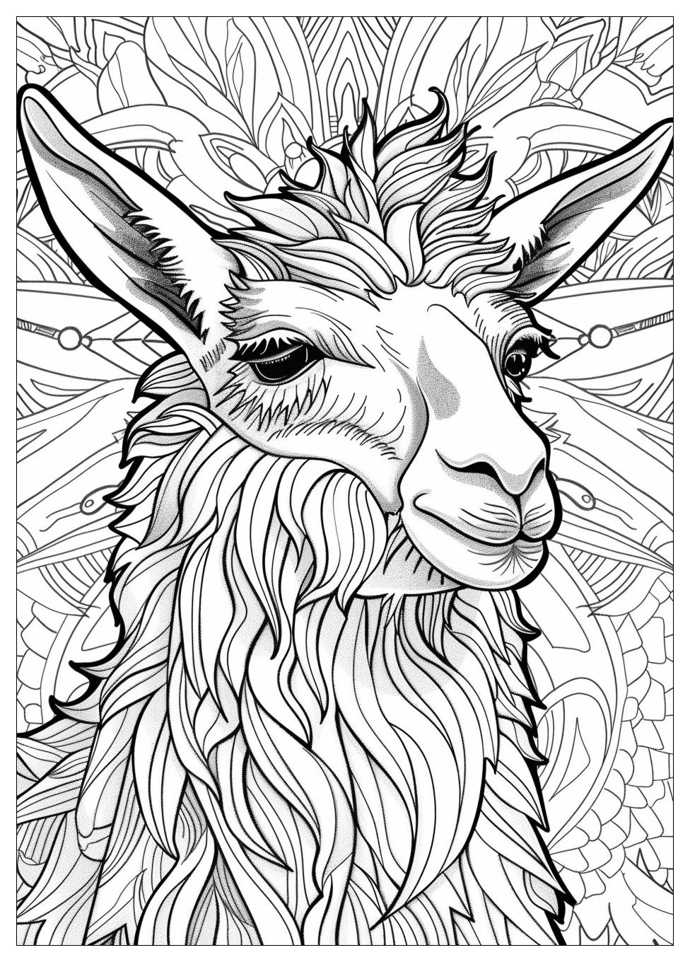 Llama Coloring Pages-12