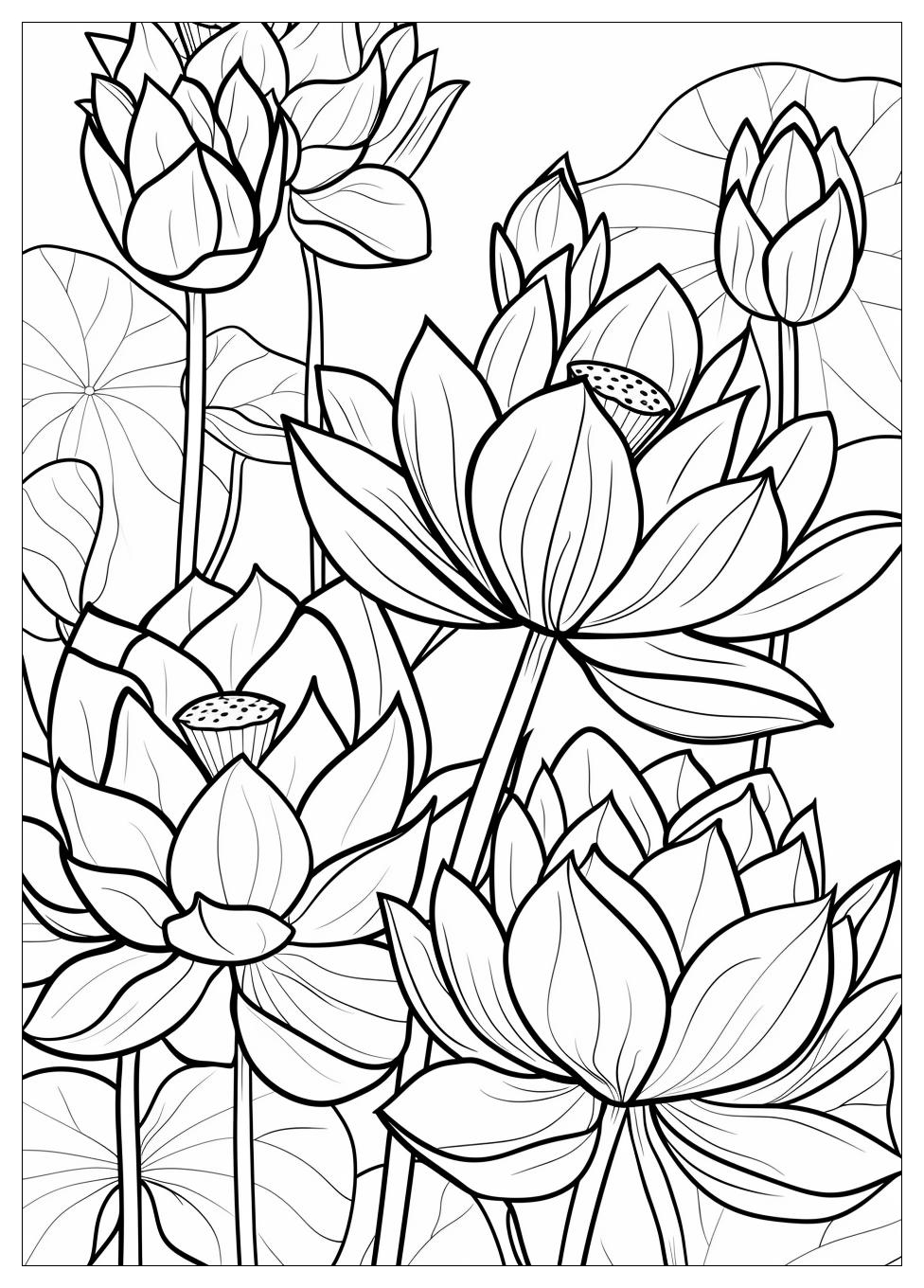 Lotus Flower Coloring Pages-1