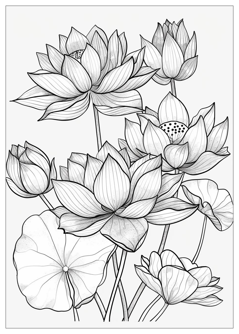 Lotus Flower Coloring Pages-13