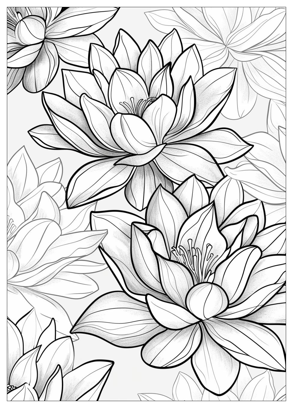 Lotus Flower Coloring Pages-15