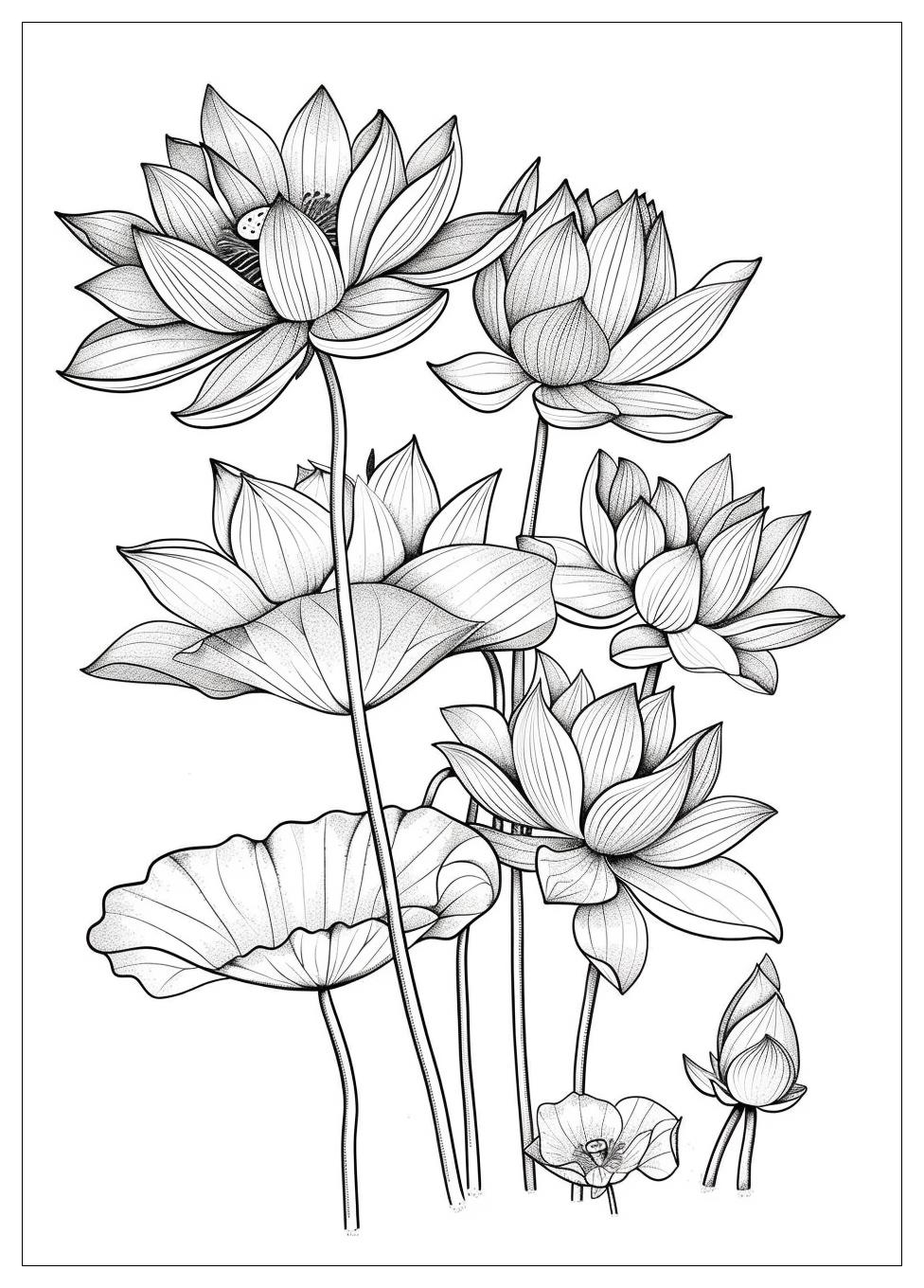 Lotus Flower Coloring Pages-16