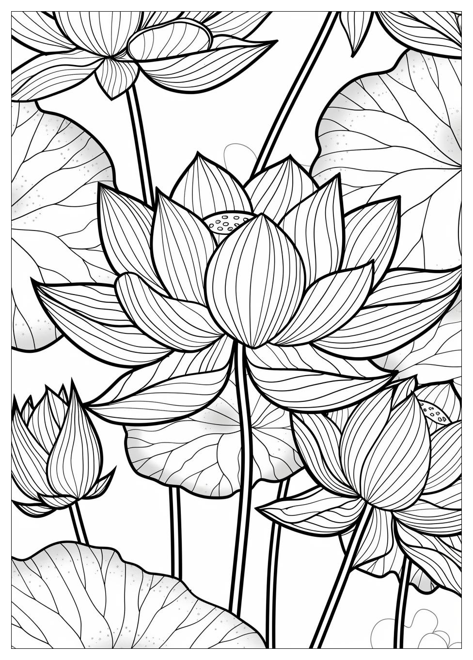 Lotus Flower Coloring Pages-5