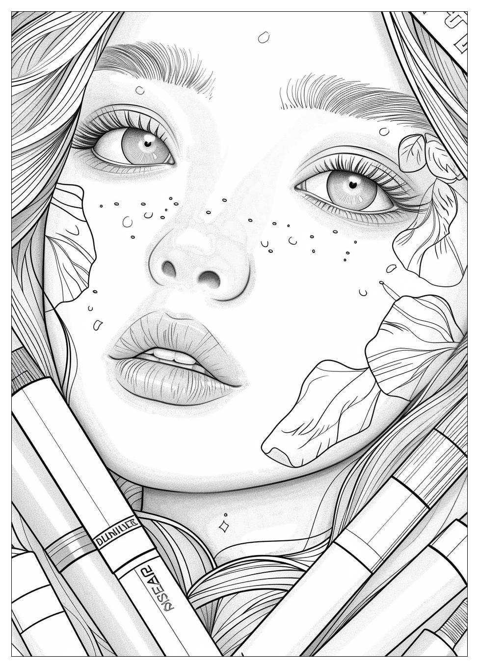 Makeup Coloring Pages-17