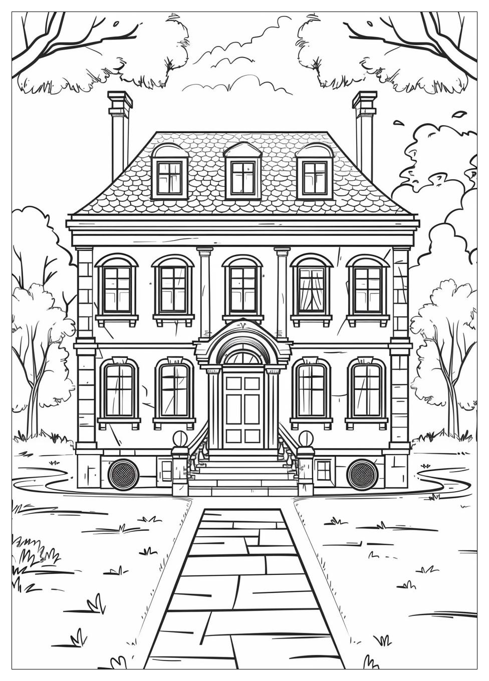 Mansion Coloring Pages-10
