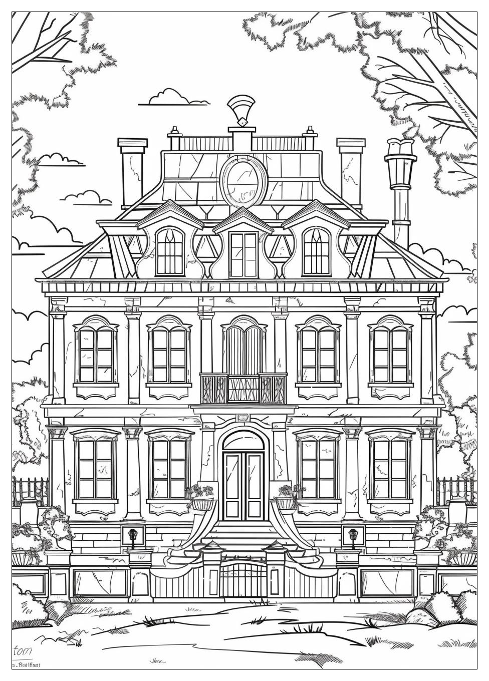 Mansion Coloring Pages-12