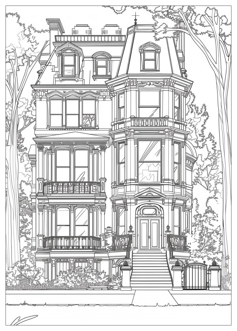 Mansion Coloring Pages-13