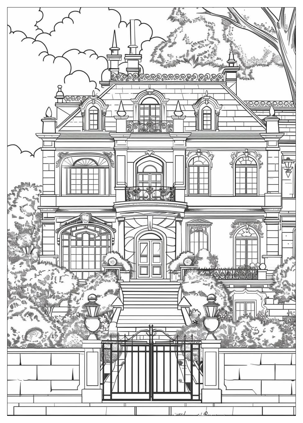 Mansion Coloring Pages-15