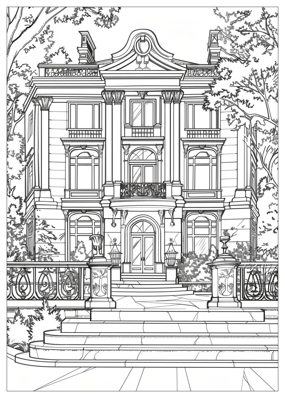 Mansion Coloring Pages-16