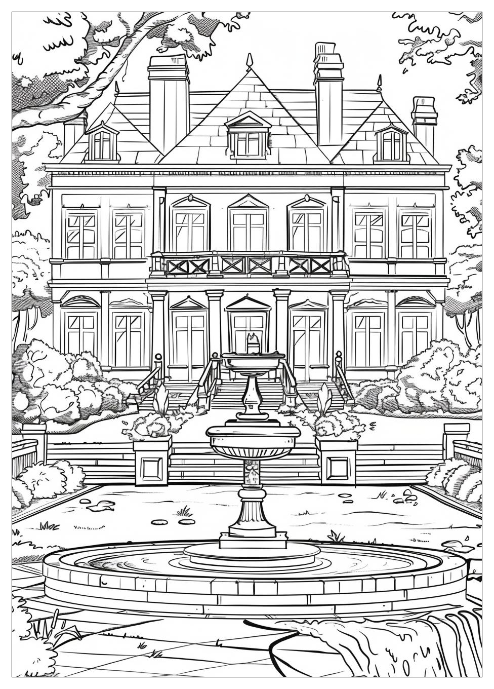 Mansion Coloring Pages-17