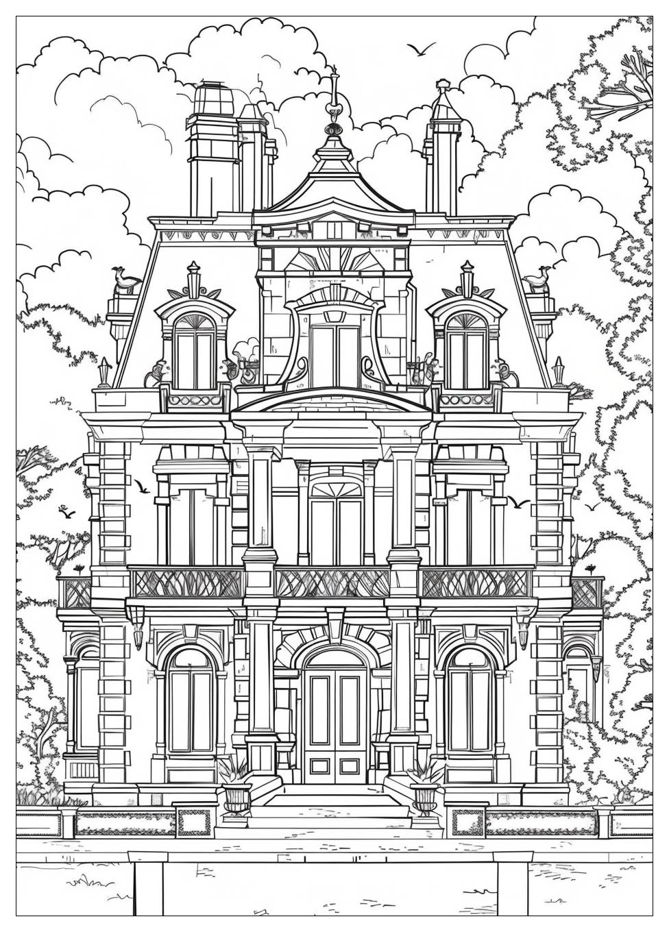 Mansion Coloring Pages-18