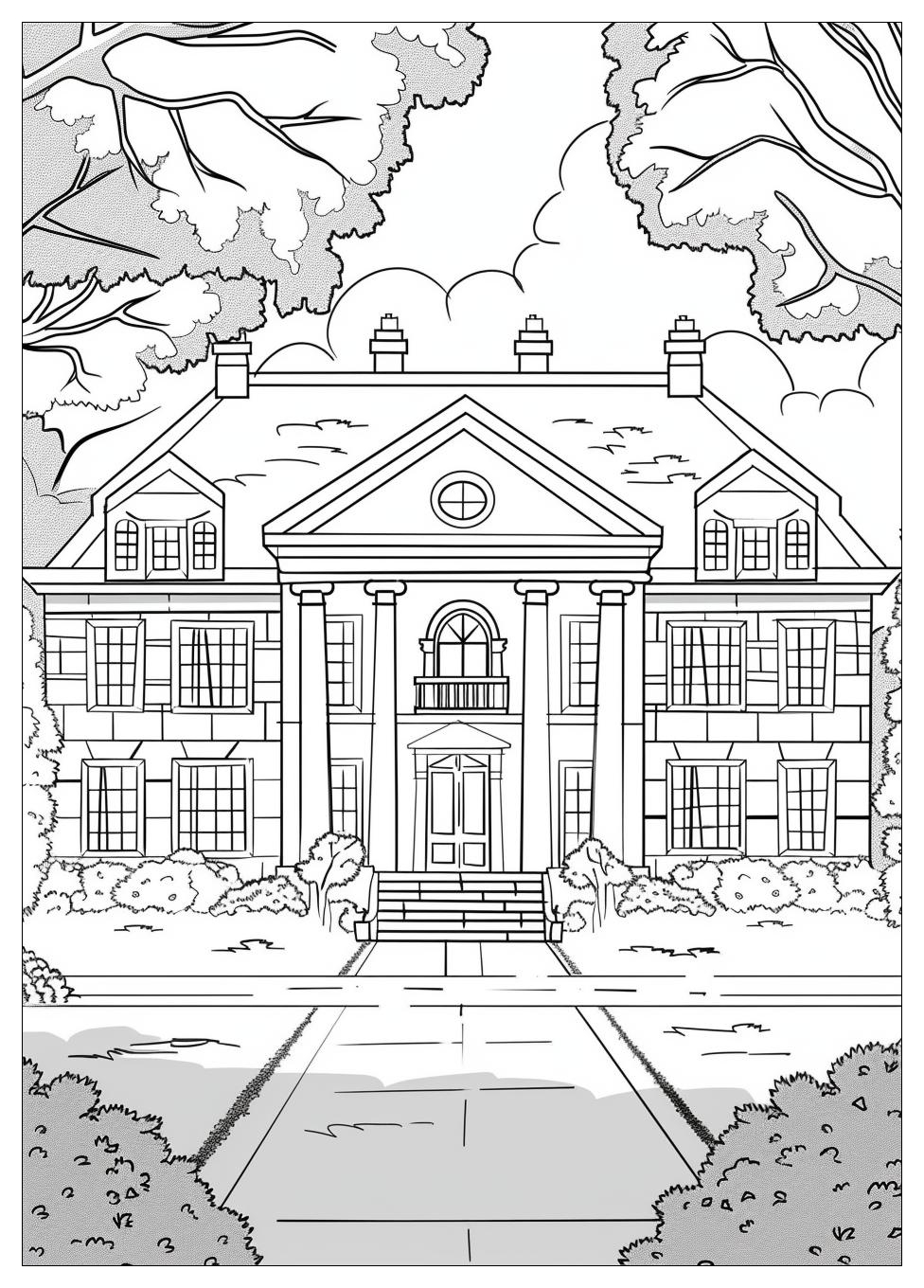 Mansion Coloring Pages-2