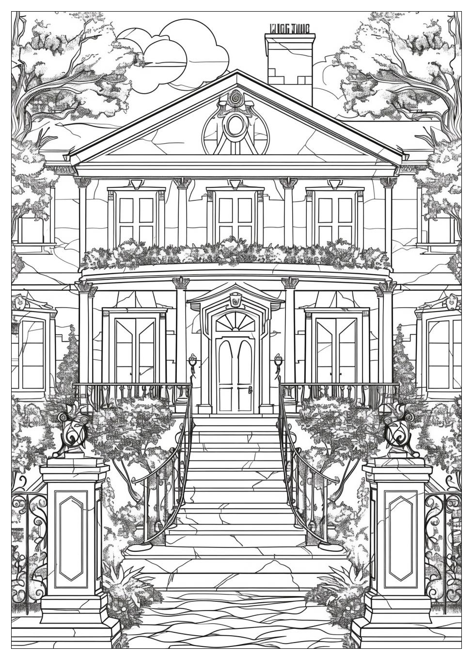 Mansion Coloring Pages-20
