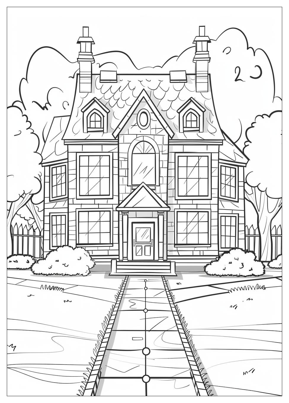 Mansion Coloring Pages-6