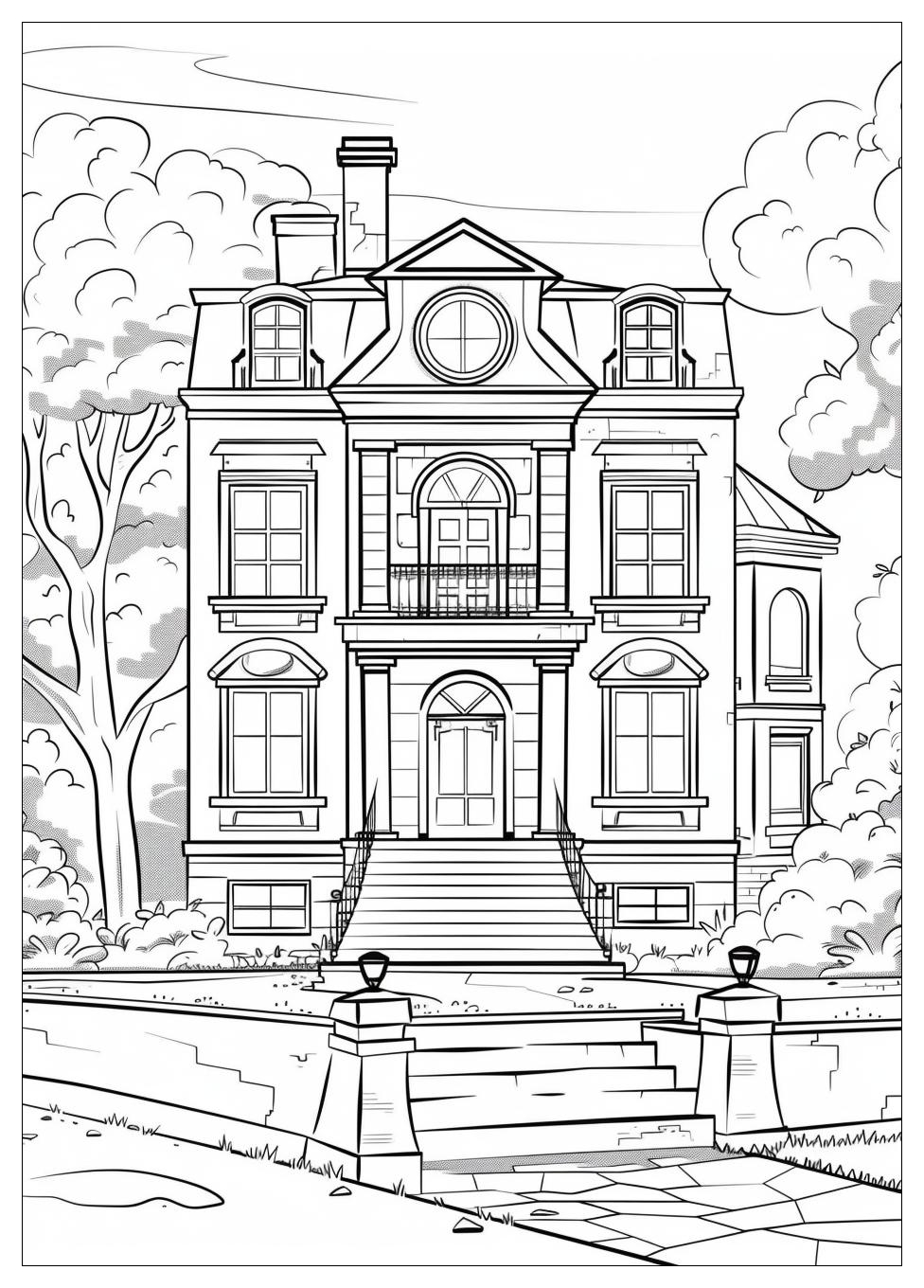 Mansion Coloring Pages-7