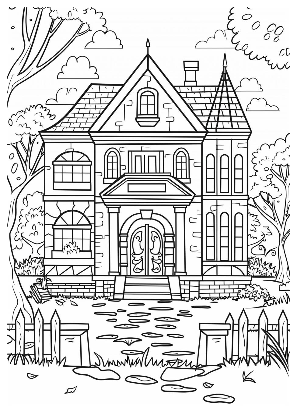Mansion Coloring Pages-8