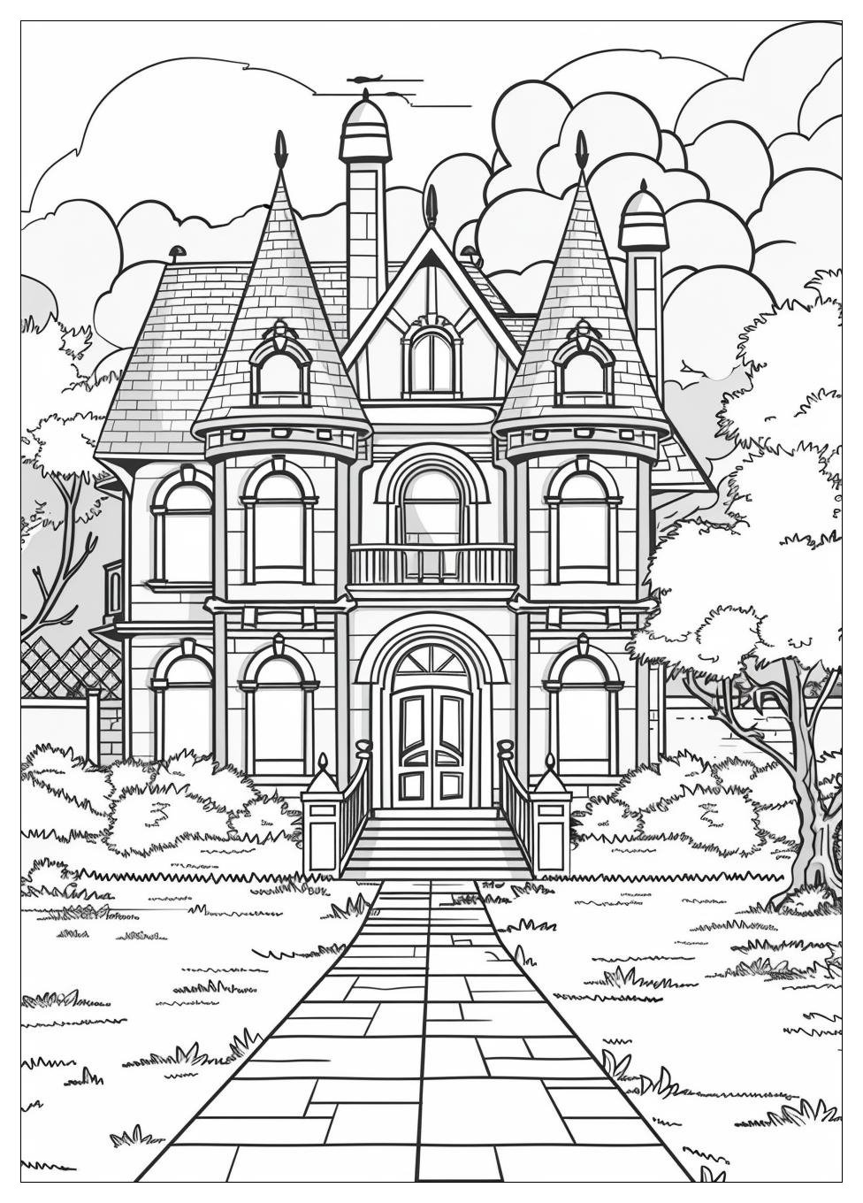 Mansion Coloring Pages-9