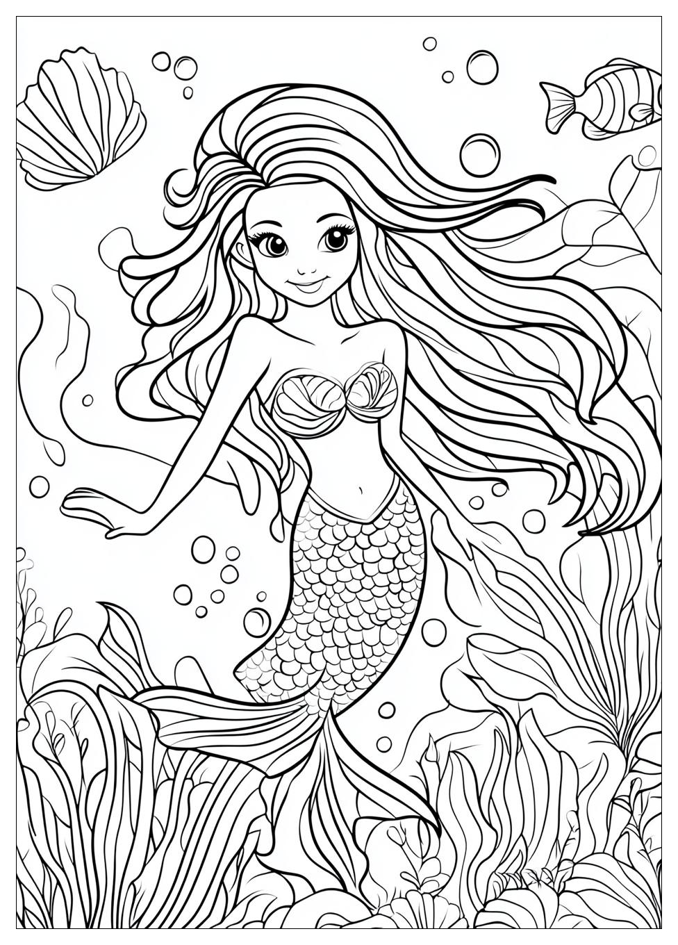 Mermaid Coloring Pages-11