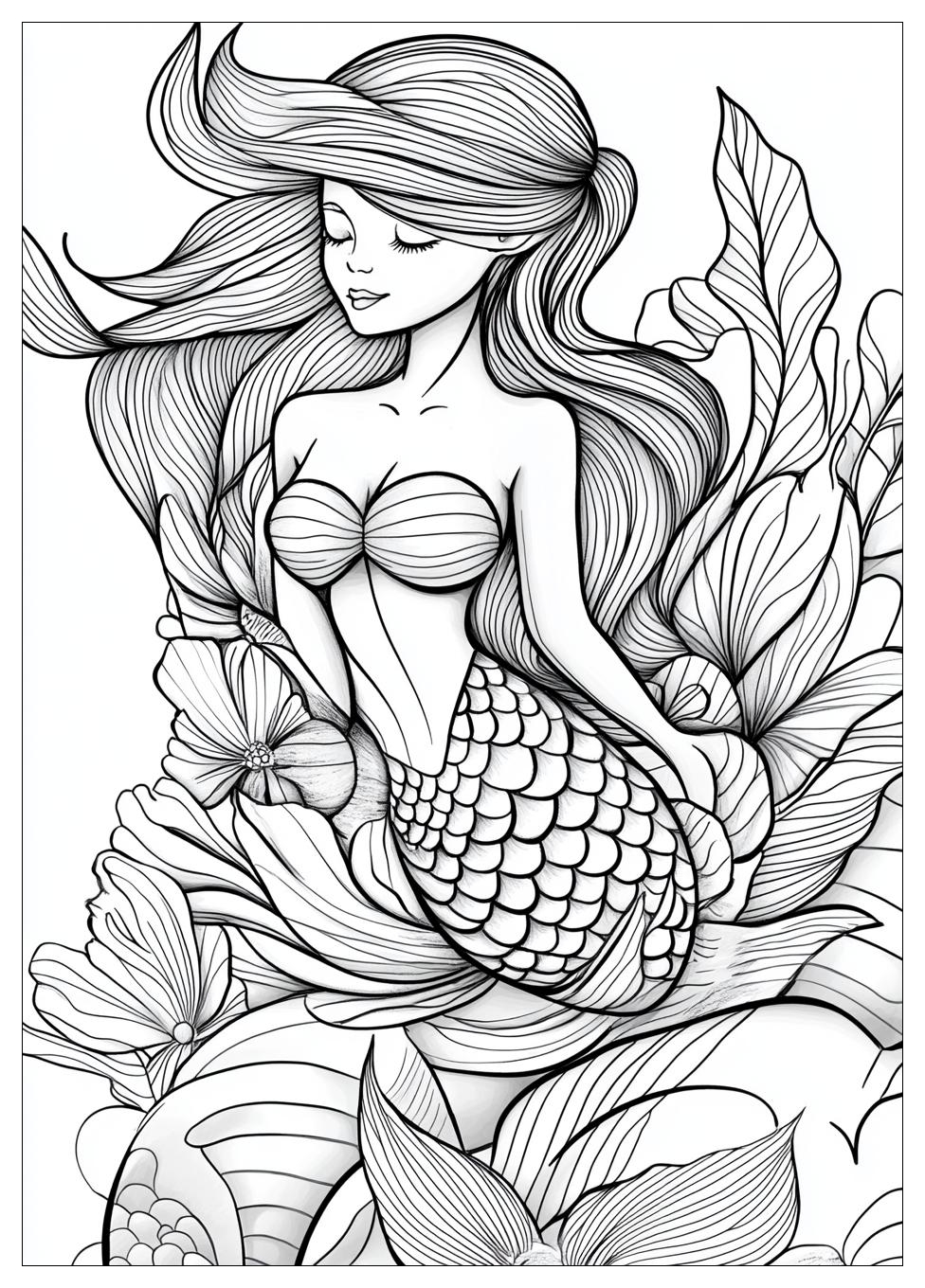 Mermaid Coloring Pages-13