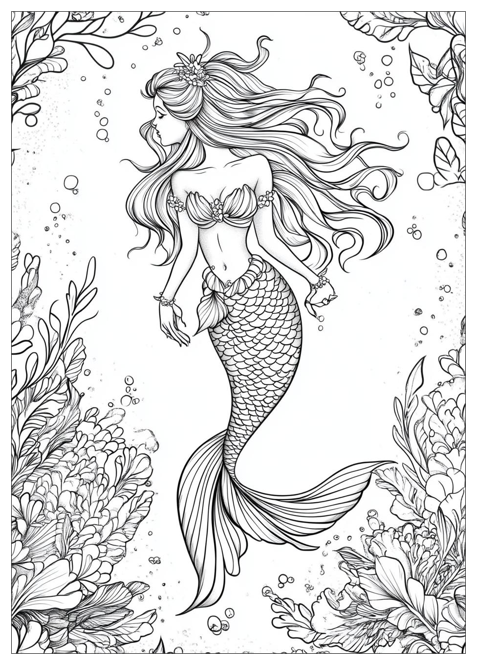 Mermaid Coloring Pages-17