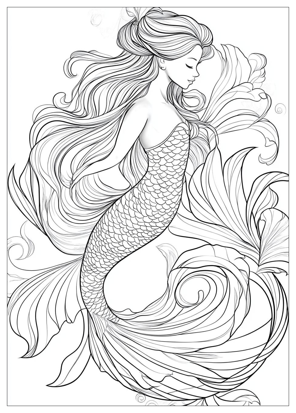 Mermaid Coloring Pages-20