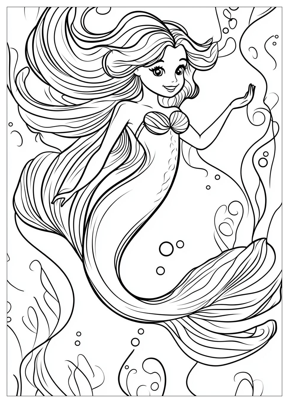 Mermaid Coloring Pages-3