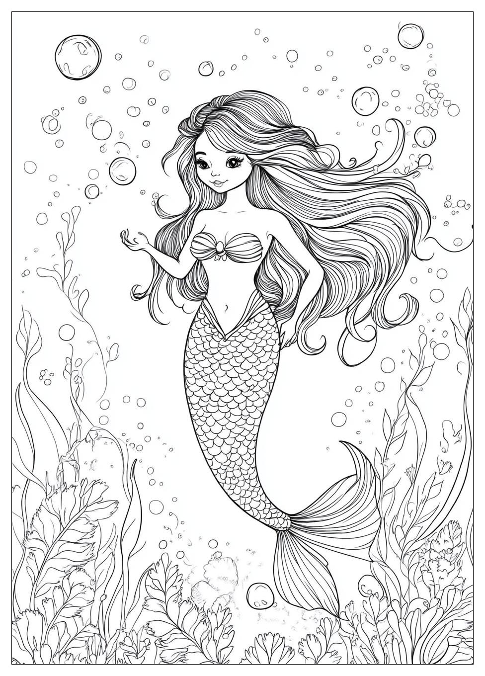 Mermaid Coloring Pages-4